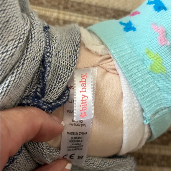 American girl Bitty baby’s. Twin Dolls with Blonde Hair and Navy Dresses. - Picture 6 of 12